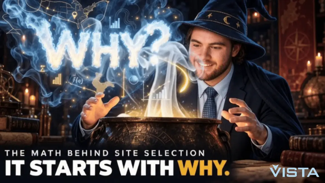 Animated cover: Evan Stair as a wizard conjuring the word "Why?" from a cauldron of smoke, maps and charts, headline "It Starts with Why"